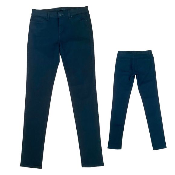 Uniqlo Black Skinny Tapered Mid Rise Jeans Women's Size 28x31" Cotton Blend - Picture 1 of 9